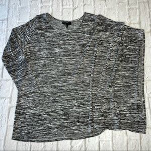 Lane Bryant Half Poncho Sleeve Knit Top Women’s 18 / 20 Black White Marled